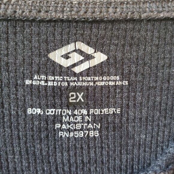 Generation One Mens 2XL New Charcoal Gray Thermal Long Sleeve Cotton Poly Soft - Picture 3 of 9